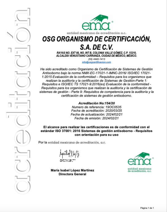 SGAS ANEXO OSG ISO 37001 2016 OSG 2024